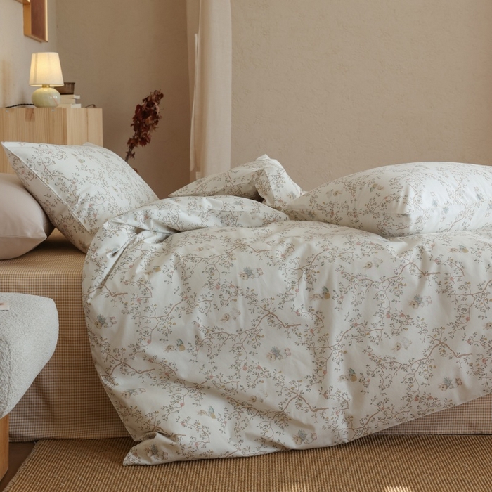 91家纺网 家纺一手货源 找家纺 棉眠 2026新款全棉纯棉印花四件套 森林来信