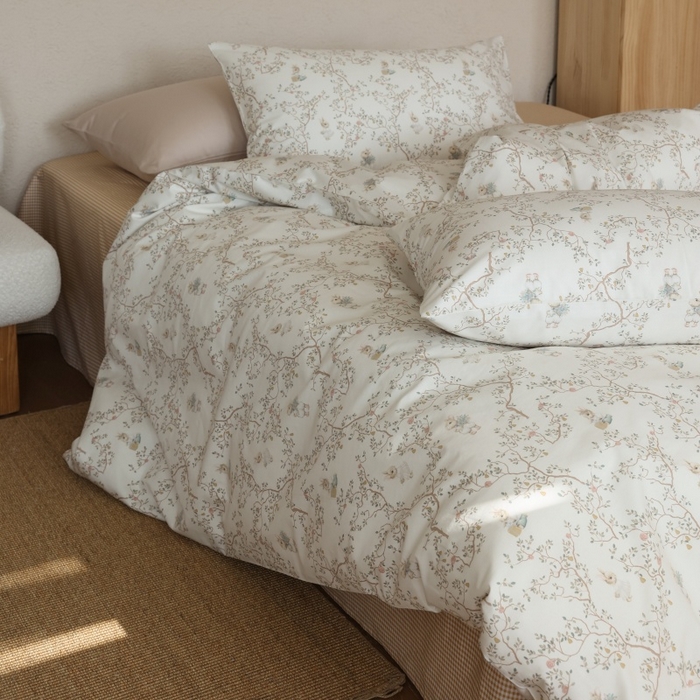 91家纺网 家纺一手货源 找家纺 棉眠 2026新款全棉纯棉印花四件套 森林来信