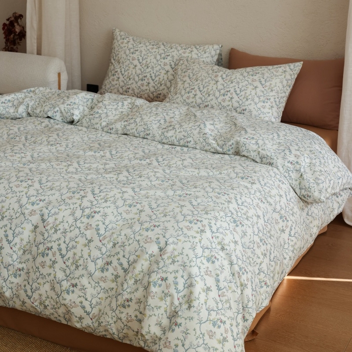 棉眠 2026新款全棉纯棉印花四件套 松下花枝