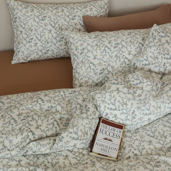 91家纺网 家纺一手货源 找家纺 棉眠 2026新款全棉纯棉印花四件套 松下花枝