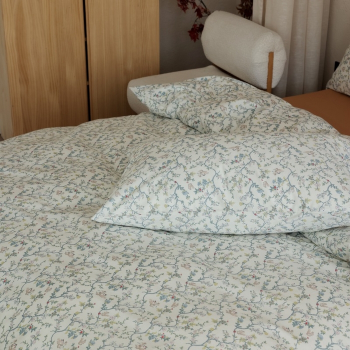 91家纺网 家纺一手货源 找家纺 棉眠 2026新款全棉纯棉印花四件套 松下花枝