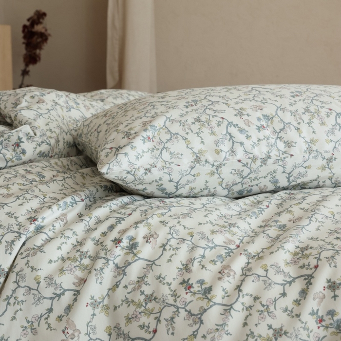 91家纺网 家纺一手货源 找家纺 棉眠 2026新款全棉纯棉印花四件套 松下花枝