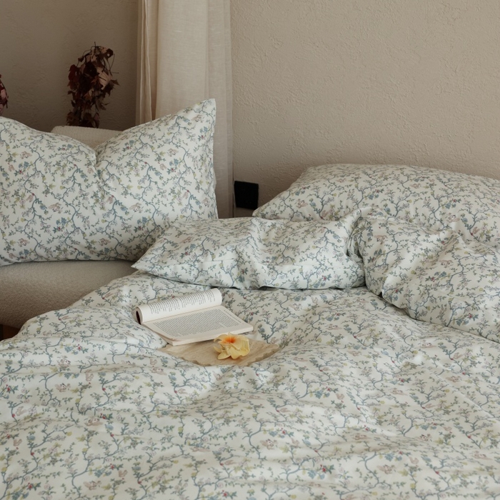 91家纺网 家纺一手货源 找家纺 棉眠 2026新款全棉纯棉印花四件套 松下花枝