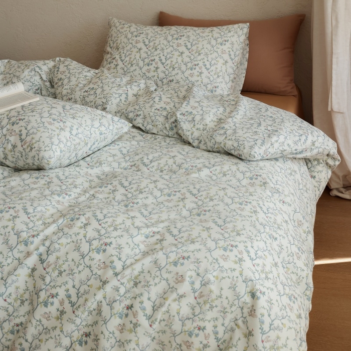 91家纺网 家纺一手货源 找家纺 棉眠 2026新款全棉纯棉印花四件套 松下花枝