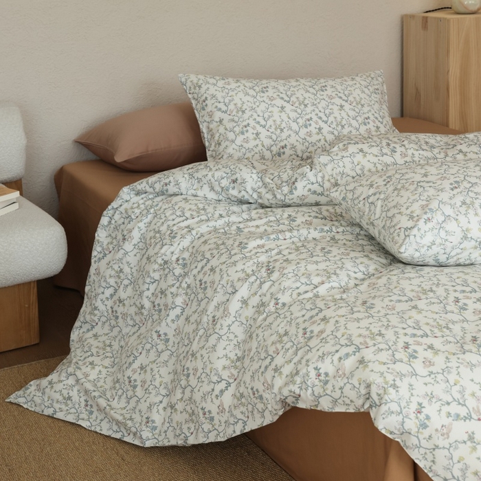 91家纺网 家纺一手货源 找家纺 棉眠 2026新款全棉纯棉印花四件套 松下花枝