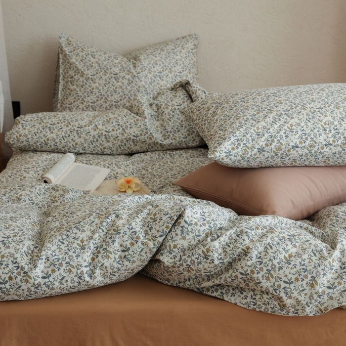 91家纺网 家纺一手货源 找家纺 棉眠 2026新款全棉纯棉印花四件套 燕麦煎茶