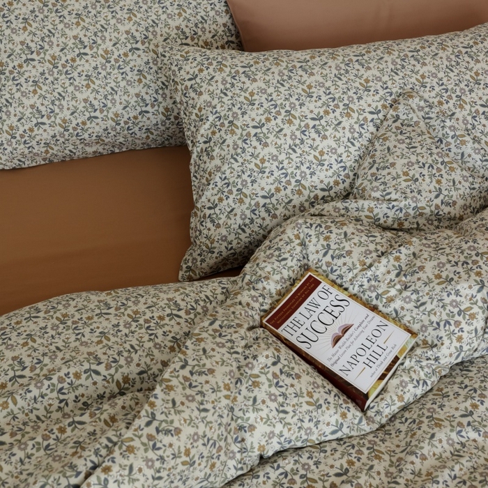 91家纺网 家纺一手货源 找家纺 棉眠 2026新款全棉纯棉印花四件套 燕麦煎茶