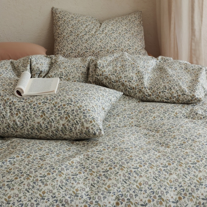 91家纺网 家纺一手货源 找家纺 棉眠 2026新款全棉纯棉印花四件套 燕麦煎茶