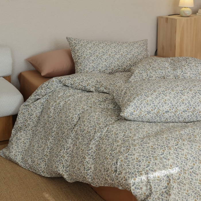 91家纺网 家纺一手货源 找家纺 棉眠 2026新款全棉纯棉印花四件套 燕麦煎茶