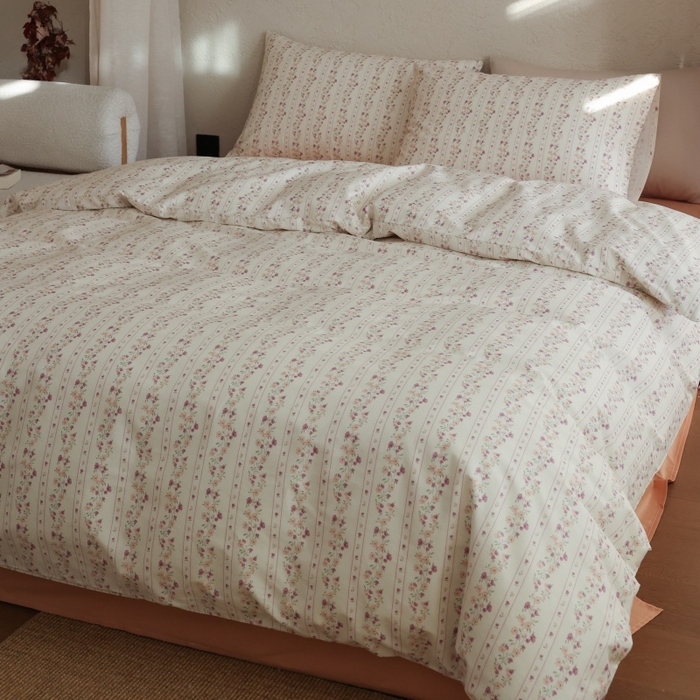 棉眠 2026新款全棉纯棉印花四件套 紫韵花境