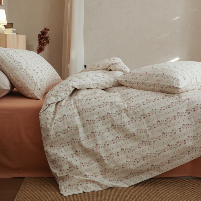 91家纺网 家纺一手货源 找家纺 棉眠 2026新款全棉纯棉印花四件套 紫韵花境