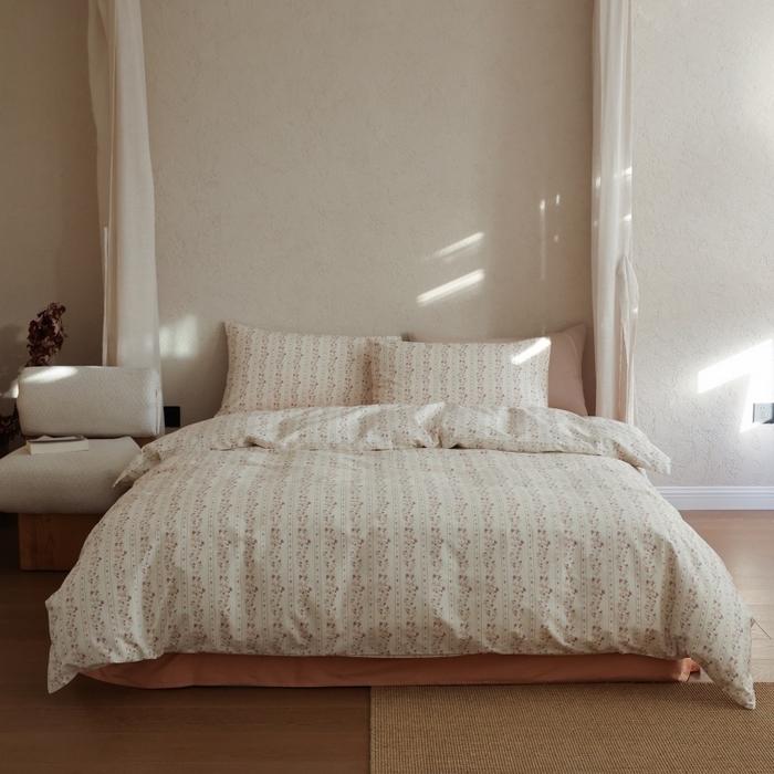 91家纺网 家纺一手货源 找家纺 棉眠 2026新款全棉纯棉印花四件套 紫韵花境