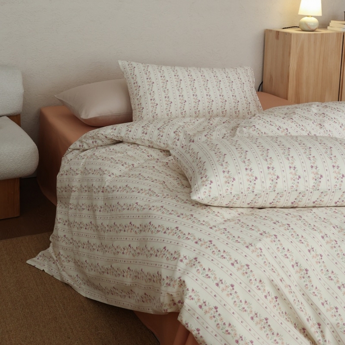 91家纺网 家纺一手货源 找家纺 棉眠 2026新款全棉纯棉印花四件套 紫韵花境