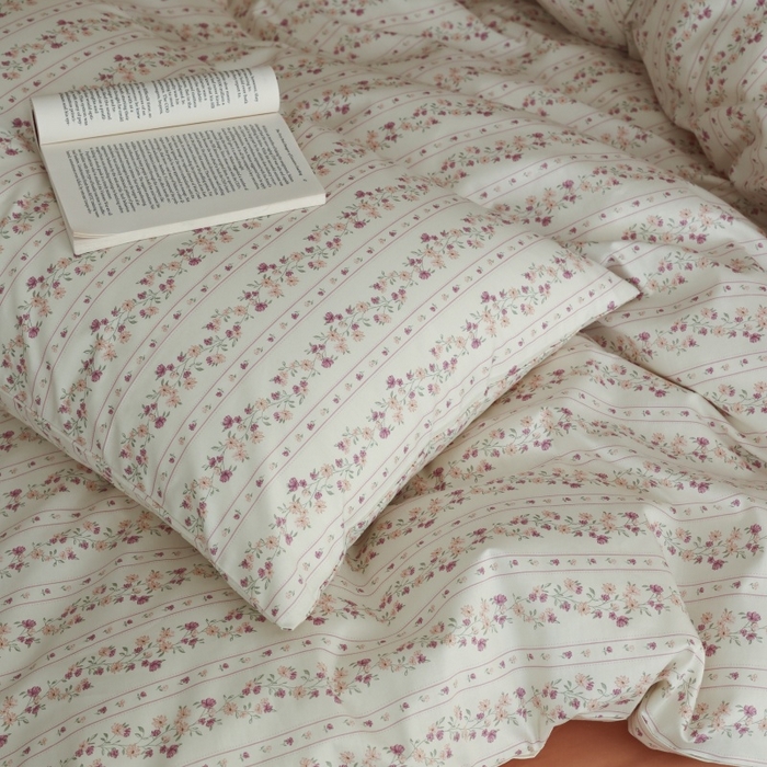 91家纺网 家纺一手货源 找家纺 棉眠 2026新款全棉纯棉印花四件套 紫韵花境