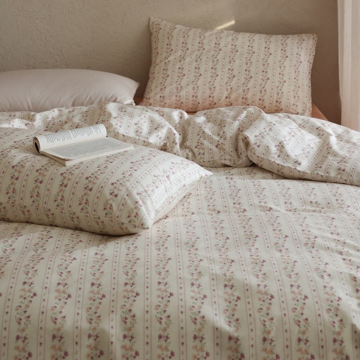 91家纺网 家纺一手货源 找家纺 棉眠 2026新款全棉纯棉印花四件套 紫韵花境