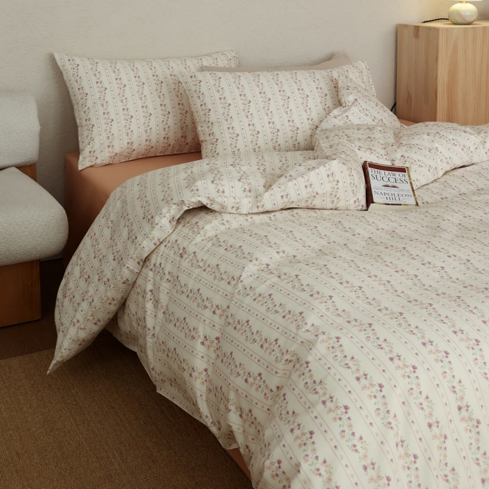 91家纺网 家纺一手货源 找家纺 棉眠 2026新款全棉纯棉印花四件套 紫韵花境