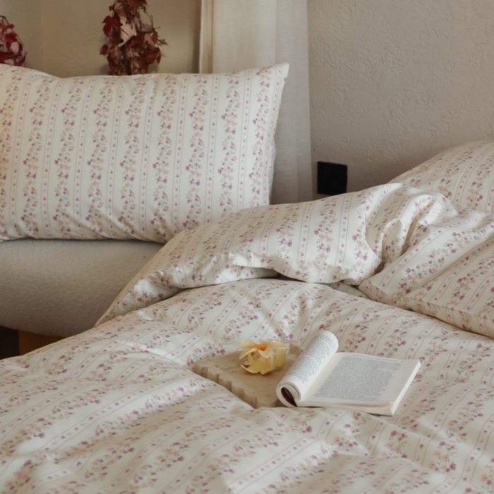 91家纺网 家纺一手货源 找家纺 棉眠 2026新款全棉纯棉印花四件套 紫韵花境