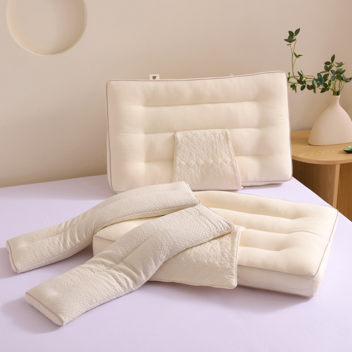 91家纺网 家纺一手货源 找家纺 （总）yyds网供 2025新款森麻苦荞护颈枕头苦荞麦壳全棉麻定型纯棉亚麻枕芯可拆分功能枕头枕芯