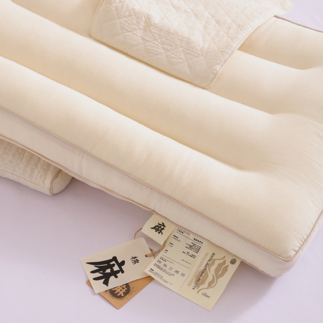 91家纺网 家纺一手货源 找家纺 （总）yyds网供 2025新款森麻苦荞护颈枕头苦荞麦壳全棉麻定型纯棉亚麻枕芯可拆分功能枕头枕芯