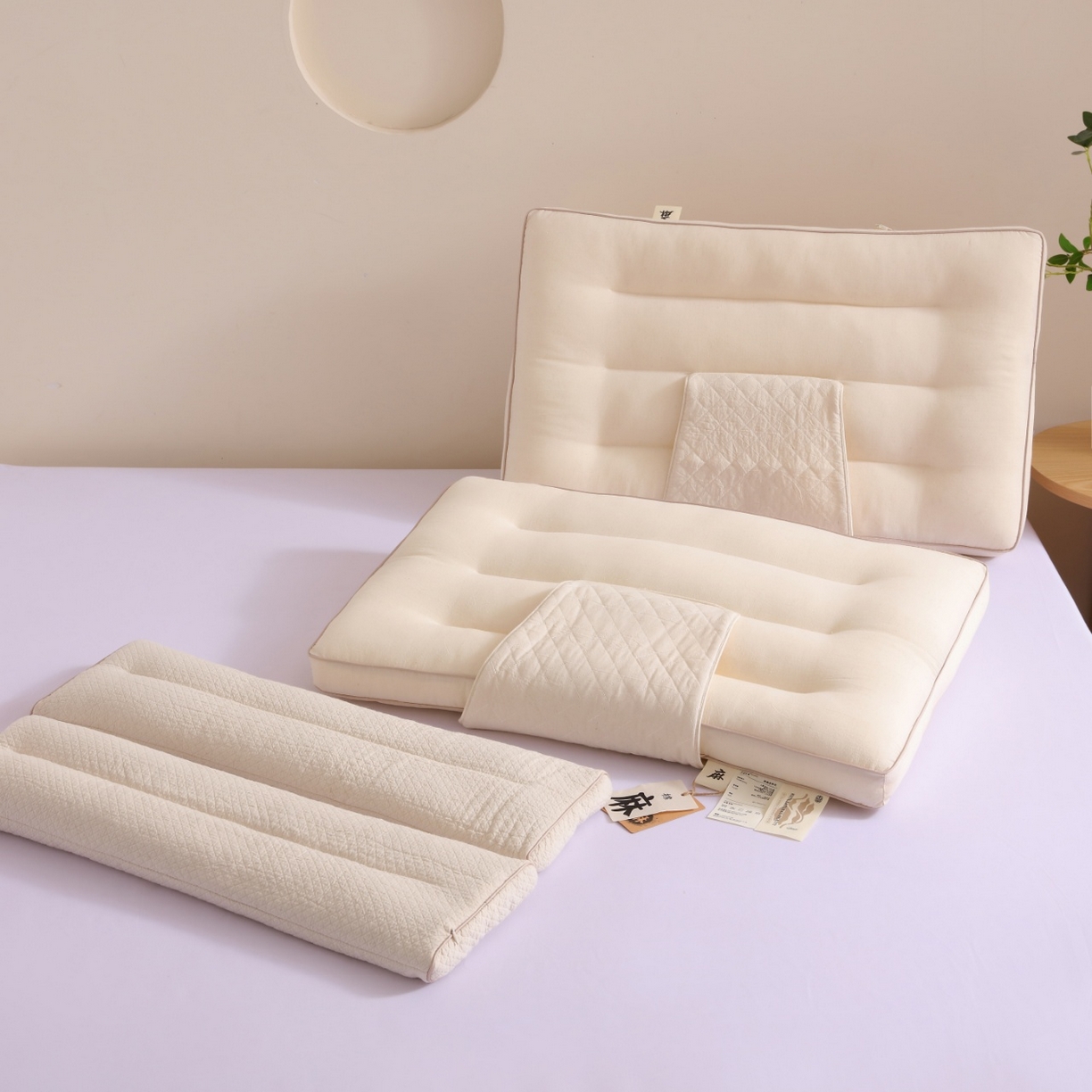 91家纺网 家纺一手货源 找家纺 （总）yyds网供 2025新款森麻苦荞护颈枕头苦荞麦壳全棉麻定型纯棉亚麻枕芯可拆分功能枕头枕芯