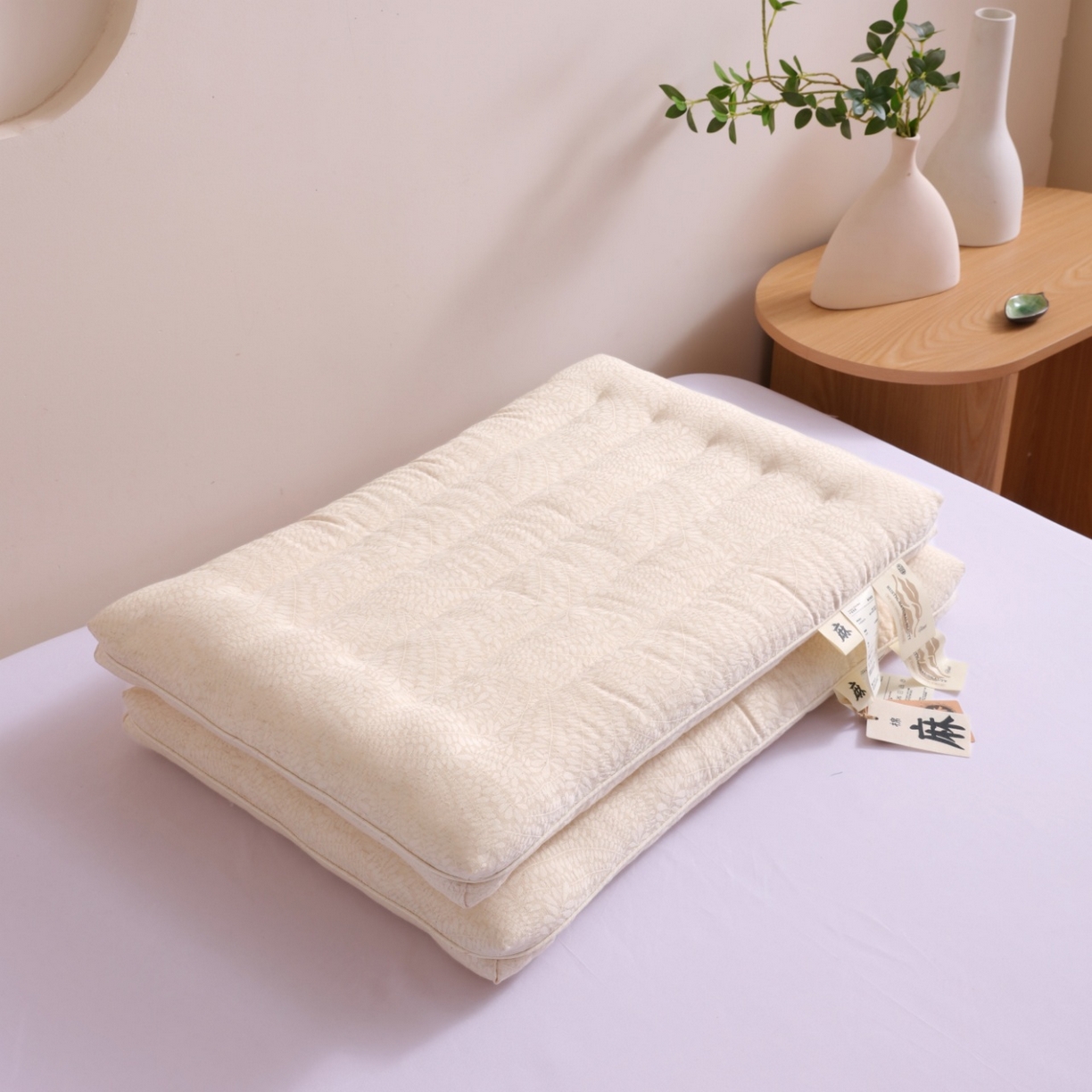 91家纺网 家纺一手货源 找家纺 （总）yyds网供 2025新款麻间絮语低枕芯全棉麻面料定型低枕纯棉亚麻云感舒适枕头枕芯