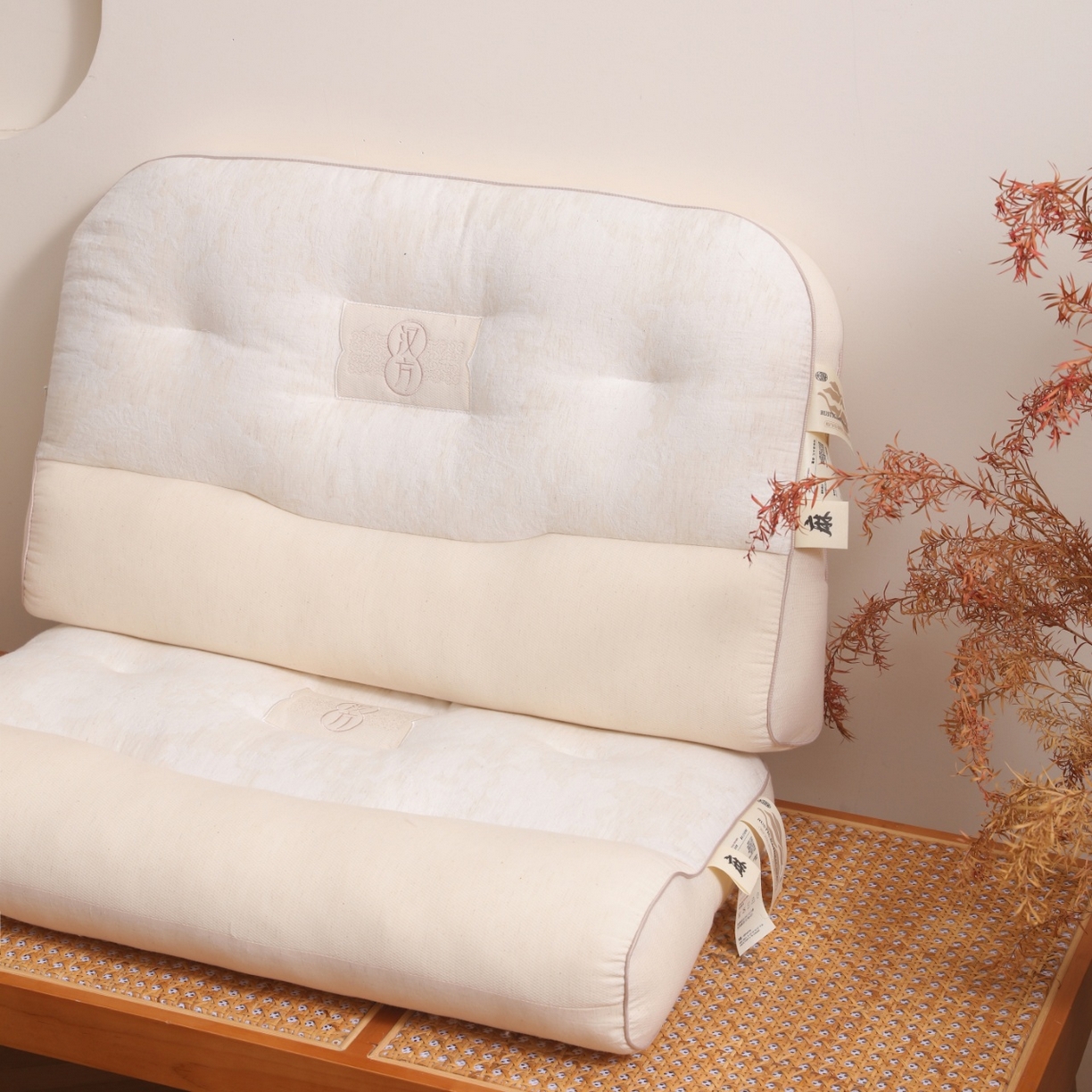 91家纺网 家纺一手货源 找家纺 （总）yyds网供 2025新款荨安汉方安神枕头纯棉亚麻面料柔软清爽全棉麻枕芯科学承托枕头枕芯