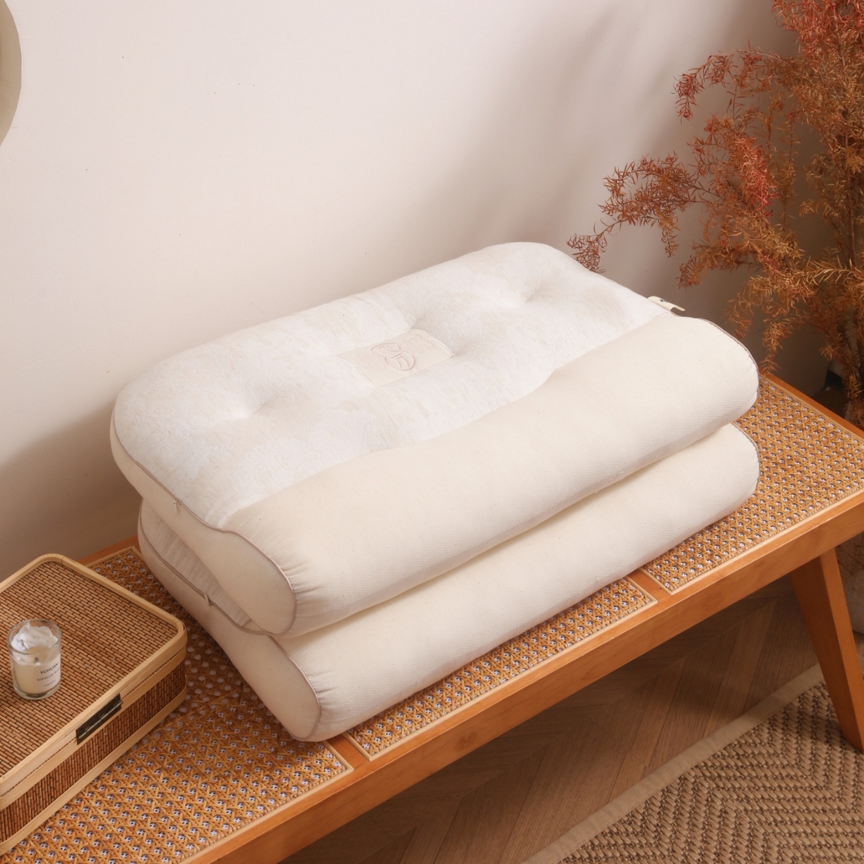 91家纺网 家纺一手货源 找家纺 （总）yyds网供 2025新款荨安汉方安神枕头纯棉亚麻面料柔软清爽全棉麻枕芯科学承托枕头枕芯