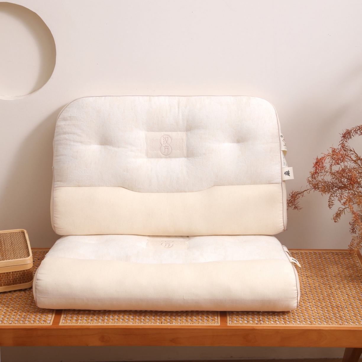 91家纺网 家纺一手货源 找家纺 （总）yyds网供 2025新款荨安汉方安神枕头纯棉亚麻面料柔软清爽全棉麻枕芯科学承托枕头枕芯