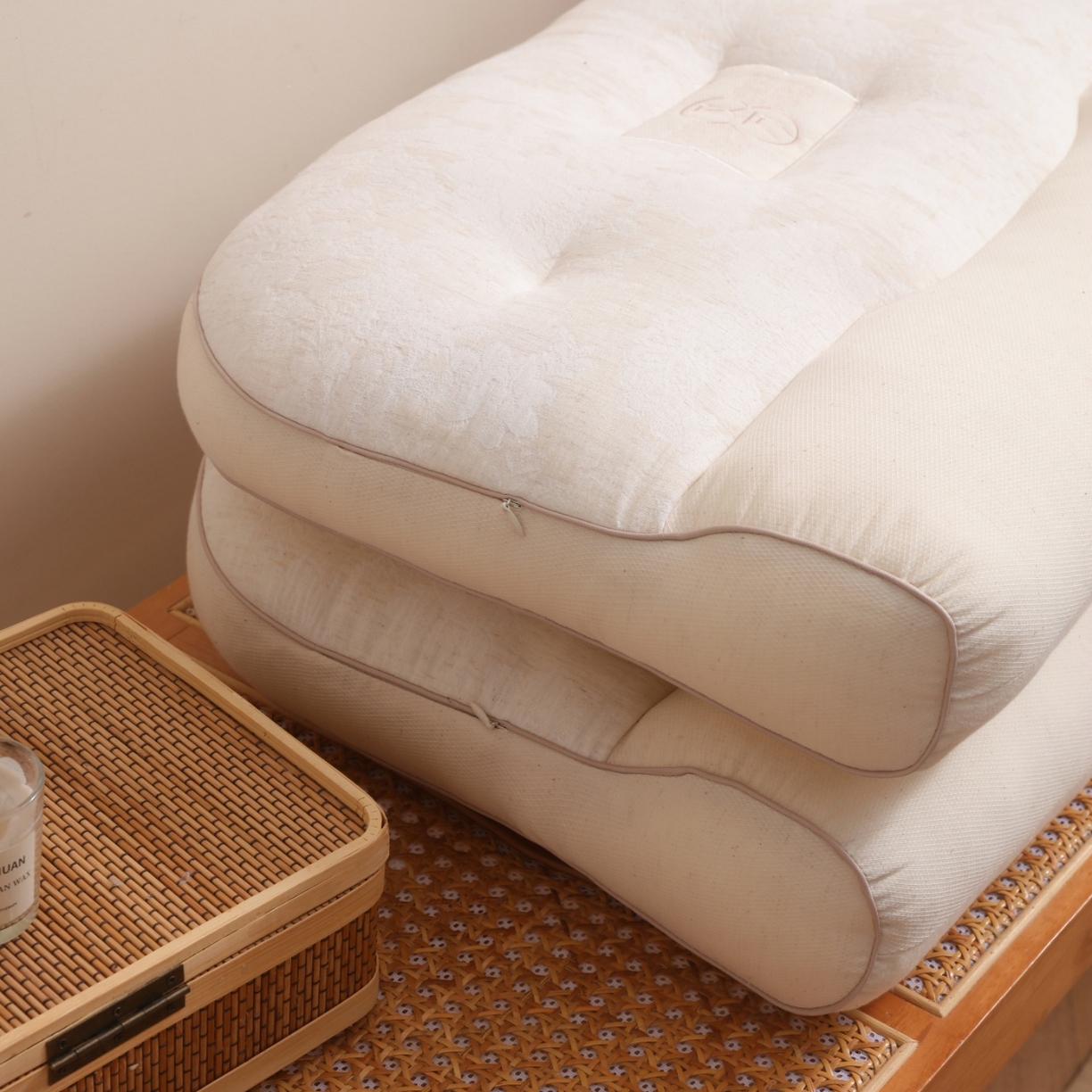 91家纺网 家纺一手货源 找家纺 （总）yyds网供 2025新款荨安汉方安神枕头纯棉亚麻面料柔软清爽全棉麻枕芯科学承托枕头枕芯