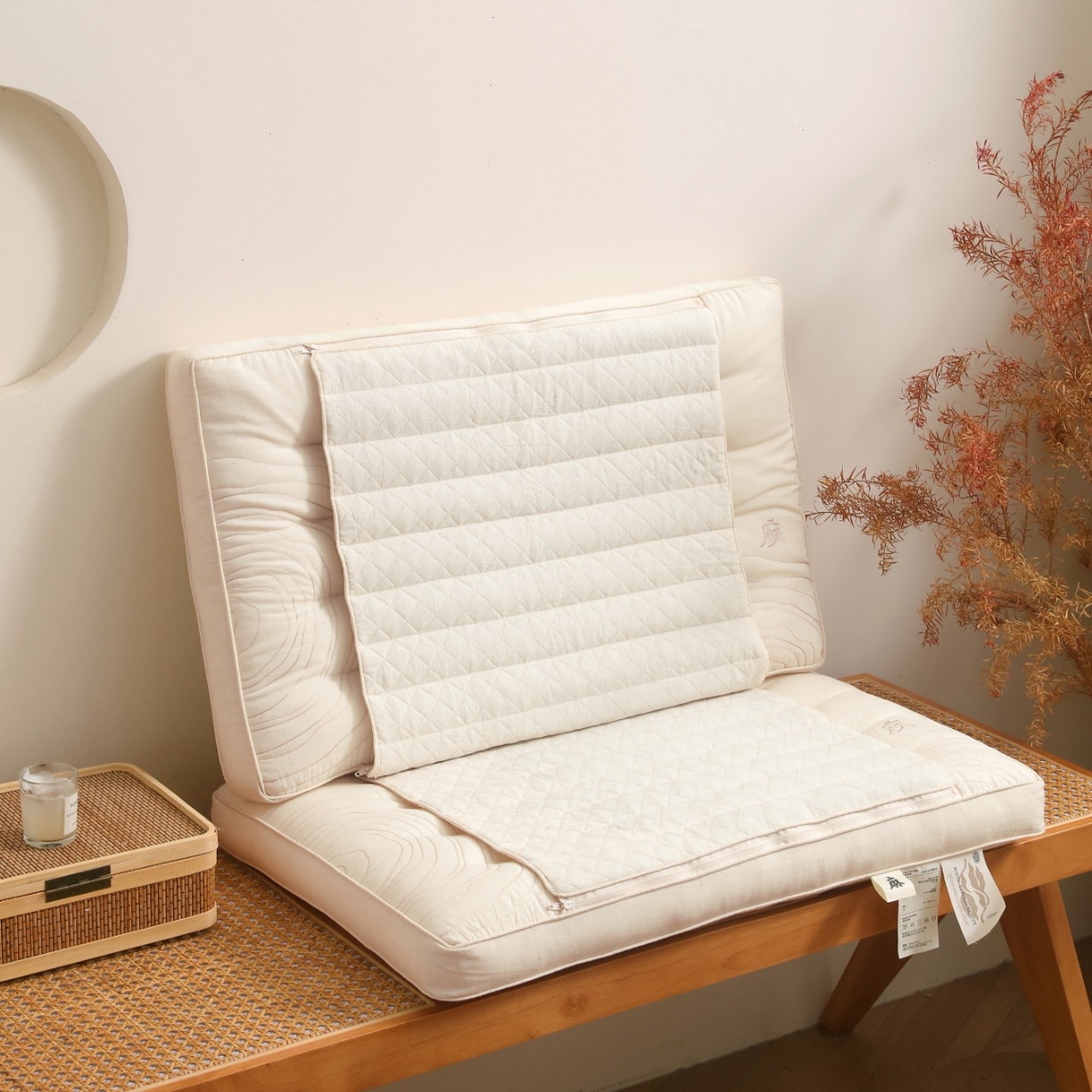 91家纺网 家纺一手货源 找家纺 （总）yyds网供 2025新款决明子填充木枳眠全棉麻枕芯清香养神纯棉亚麻枕头定型多功能枕头枕芯