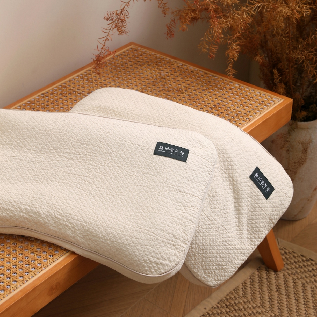 91家纺网 家纺一手货源 找家纺 （总）yyds网供 2025新款黑苦荞麦护颈枕芯全棉麻低枕头纯棉草本黑苦荞麦壳枕枕头枕芯