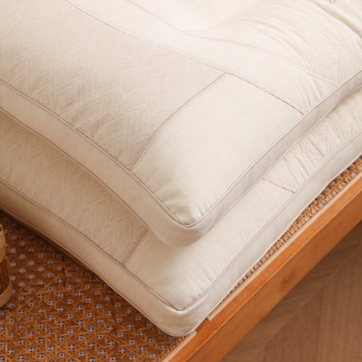 91家纺网 家纺一手货源 找家纺 （总）yyds网供 2025新款有机植麻枕护颈枕芯全棉麻面料天然透气纯棉亚麻刺绣枕头枕芯