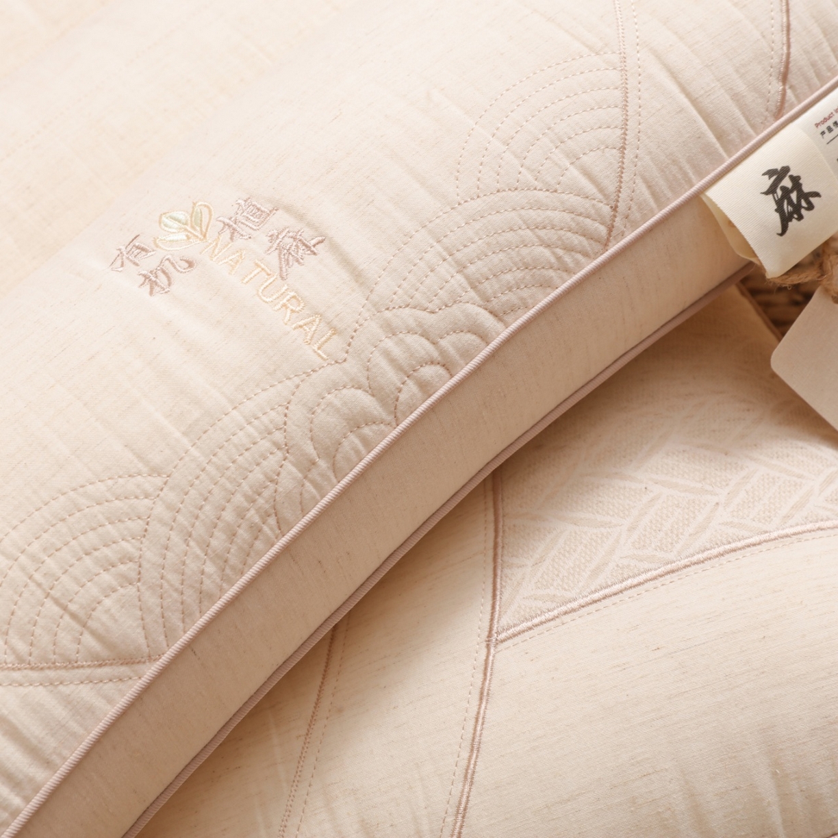 91家纺网 家纺一手货源 找家纺 （总）yyds网供 2025新款有机植麻枕护颈枕芯全棉麻面料天然透气纯棉亚麻刺绣枕头枕芯