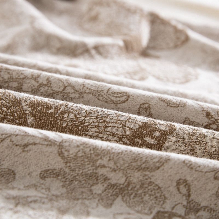 91家纺网 家纺一手货源 找家纺 （总）仰望棉麻双层纱供应链 2025新款全棉纯棉色织提花纽扣款四件套-蝶恋