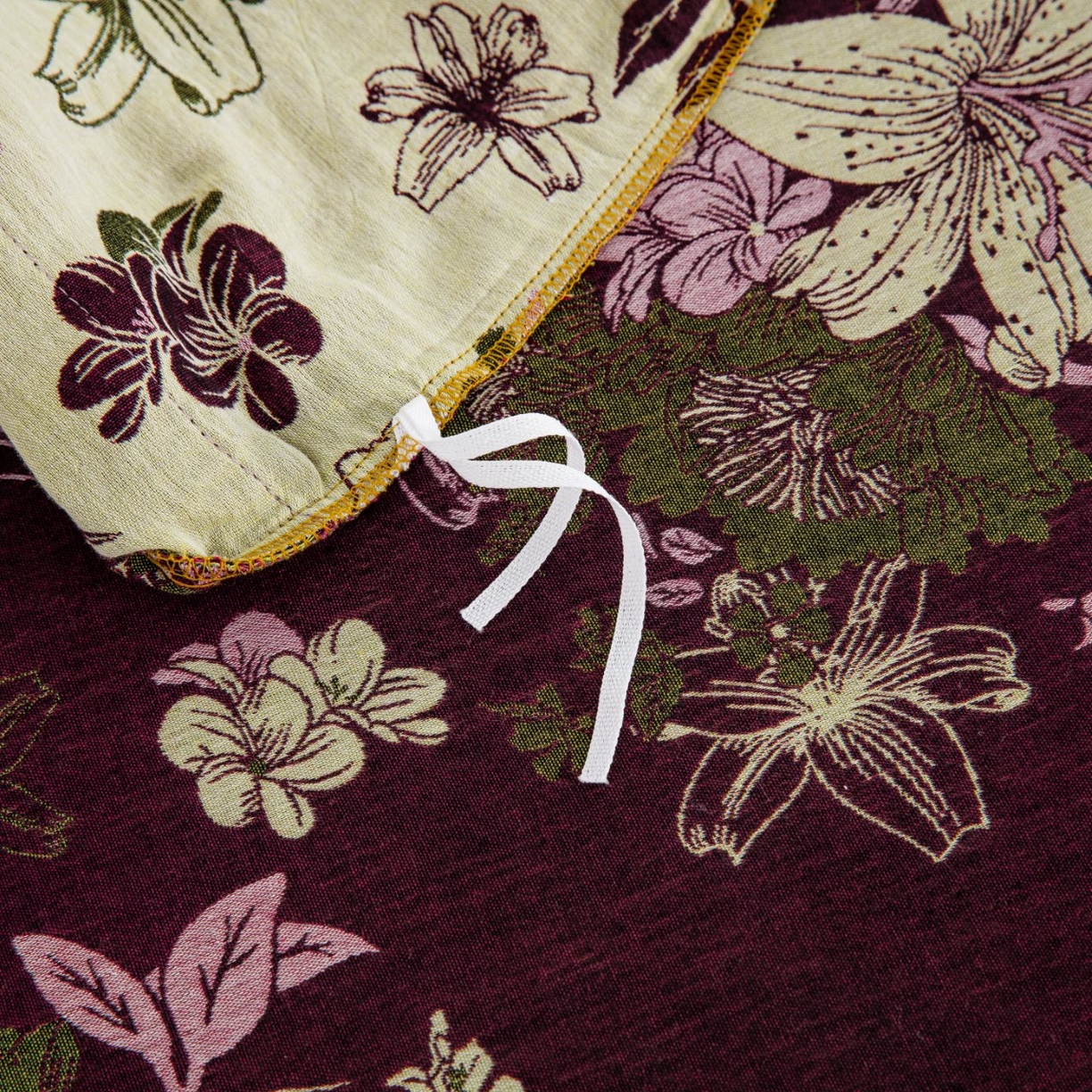 91家纺网 家纺一手货源 找家纺 （总）仰望棉麻双层纱供应链 2025新款全棉纯棉色织提花纽扣款四件套-百合颂