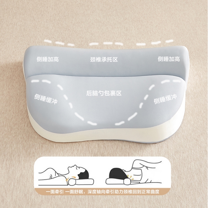 91家纺网 家纺一手货源 找家纺 云熙枕业 2026新款零压助眠深睡二合一记忆枕枕头枕芯 蓝色