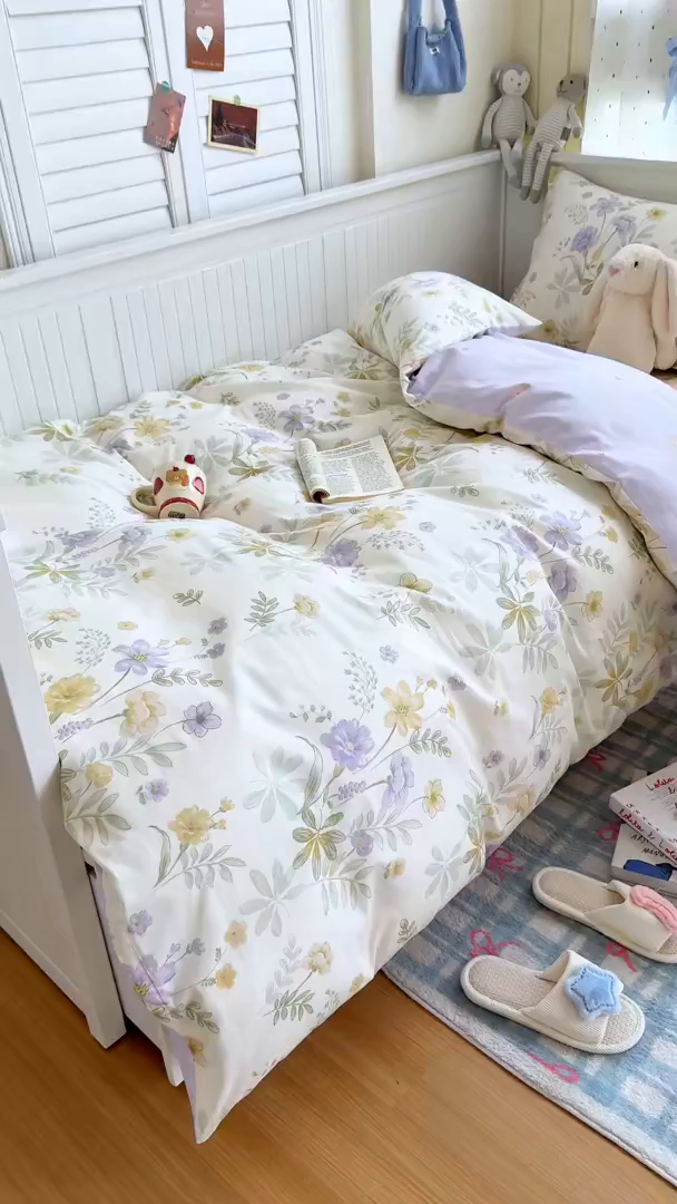 91家纺网 家纺一手货源 找家纺 （总）尚帛 2026新款全棉品质喷气印花爆款四件套 多规格套件 单品系列-四件套学生款