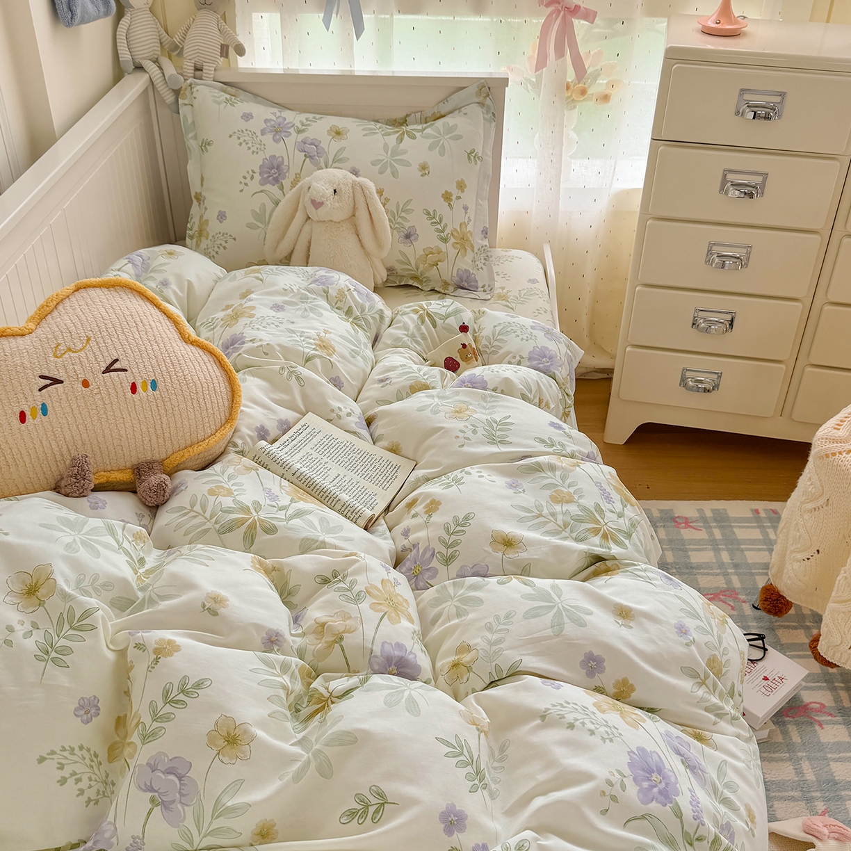 91家纺网 家纺一手货源 找家纺 （总）尚帛 2026新款全棉品质喷气印花爆款四件套 多规格套件 单品系列-四件套学生款