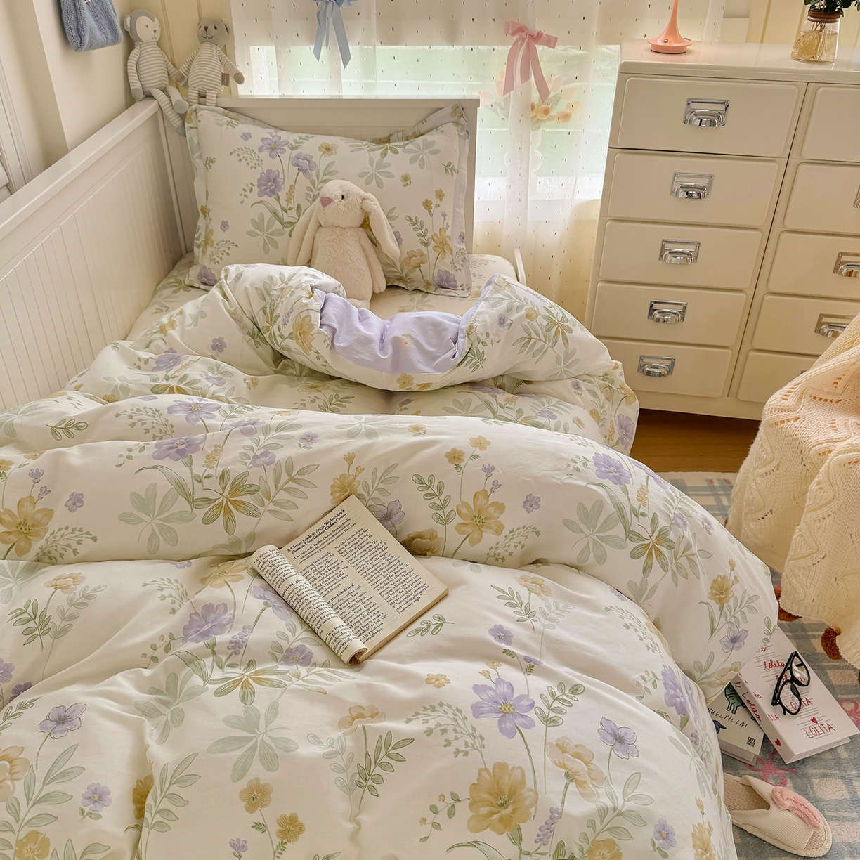 91家纺网 家纺一手货源 找家纺 （总）尚帛 2026新款全棉品质喷气印花爆款四件套 多规格套件 单品系列-四件套学生款