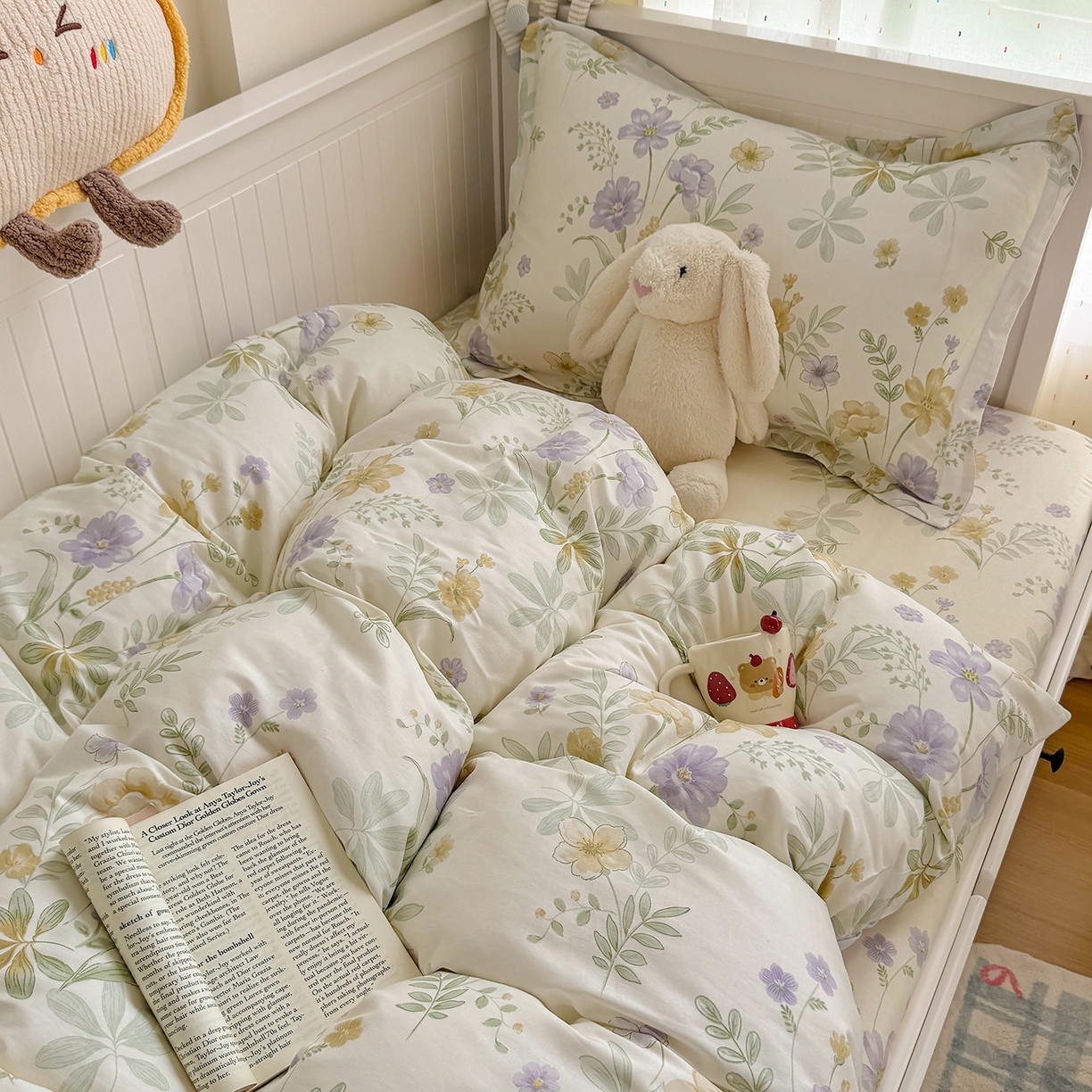 91家纺网 家纺一手货源 找家纺 尚帛 2026新款全棉品质喷气印花爆款四件套 多规格套件 单品系列-四件套学生款 爱的花海