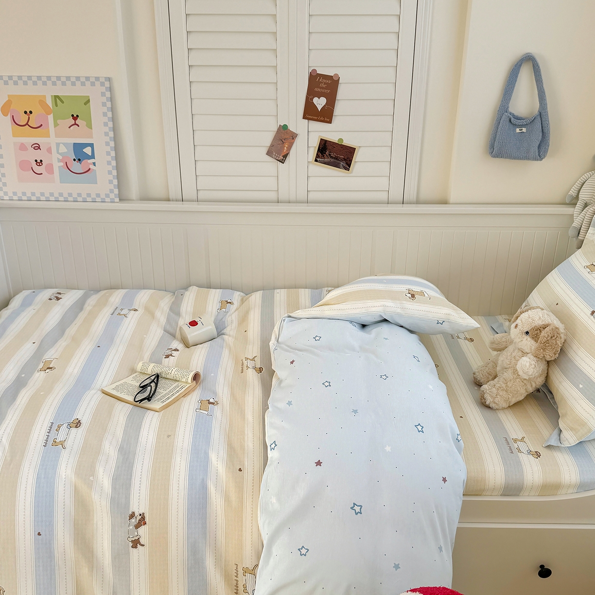 91家纺网 家纺一手货源 找家纺 尚帛 2026新款全棉品质喷气印花爆款四件套 多规格套件 单品系列-四件套学生款 奔跑小狗