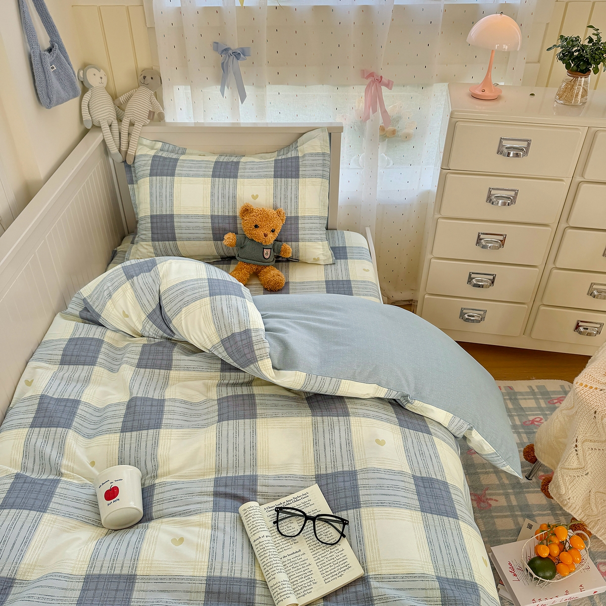 91家纺网 家纺一手货源 找家纺 尚帛 2026新款全棉品质喷气印花爆款四件套 多规格套件 单品系列-四件套学生款 初心-灰