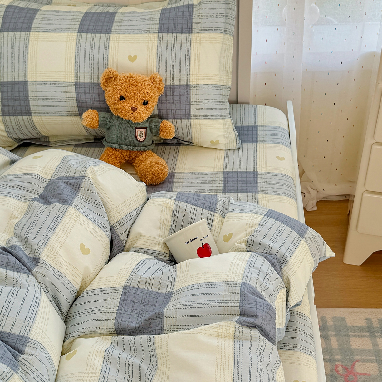 91家纺网 家纺一手货源 找家纺 尚帛 2026新款全棉品质喷气印花爆款四件套 多规格套件 单品系列-四件套学生款 初心-灰