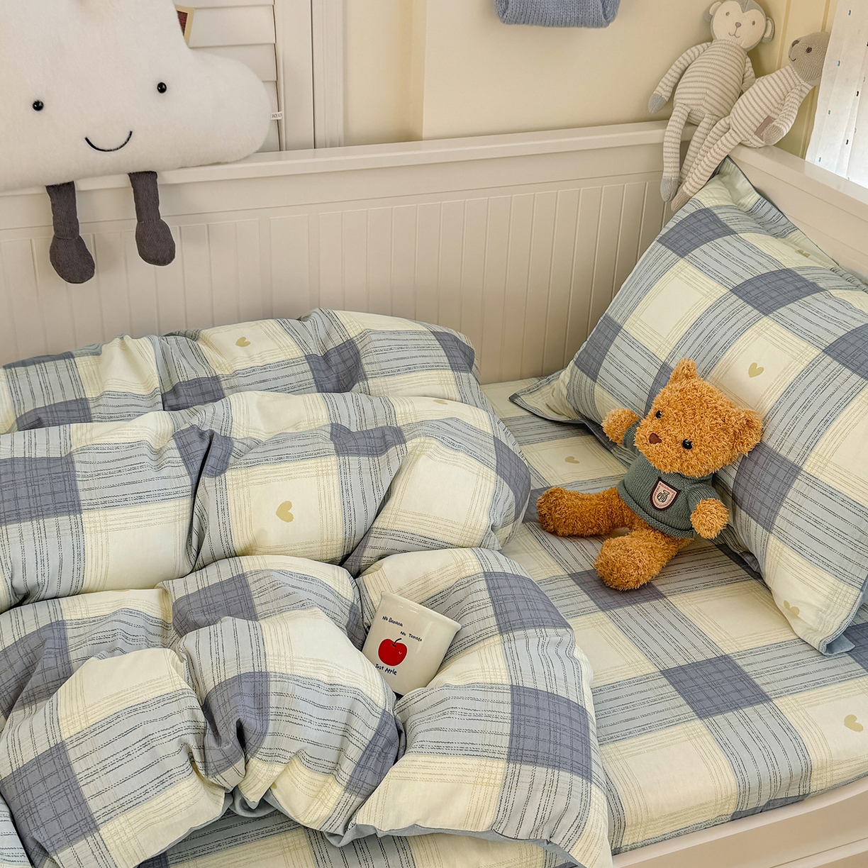 91家纺网 家纺一手货源 找家纺 尚帛 2026新款全棉品质喷气印花爆款四件套 多规格套件 单品系列-四件套学生款 初心-灰