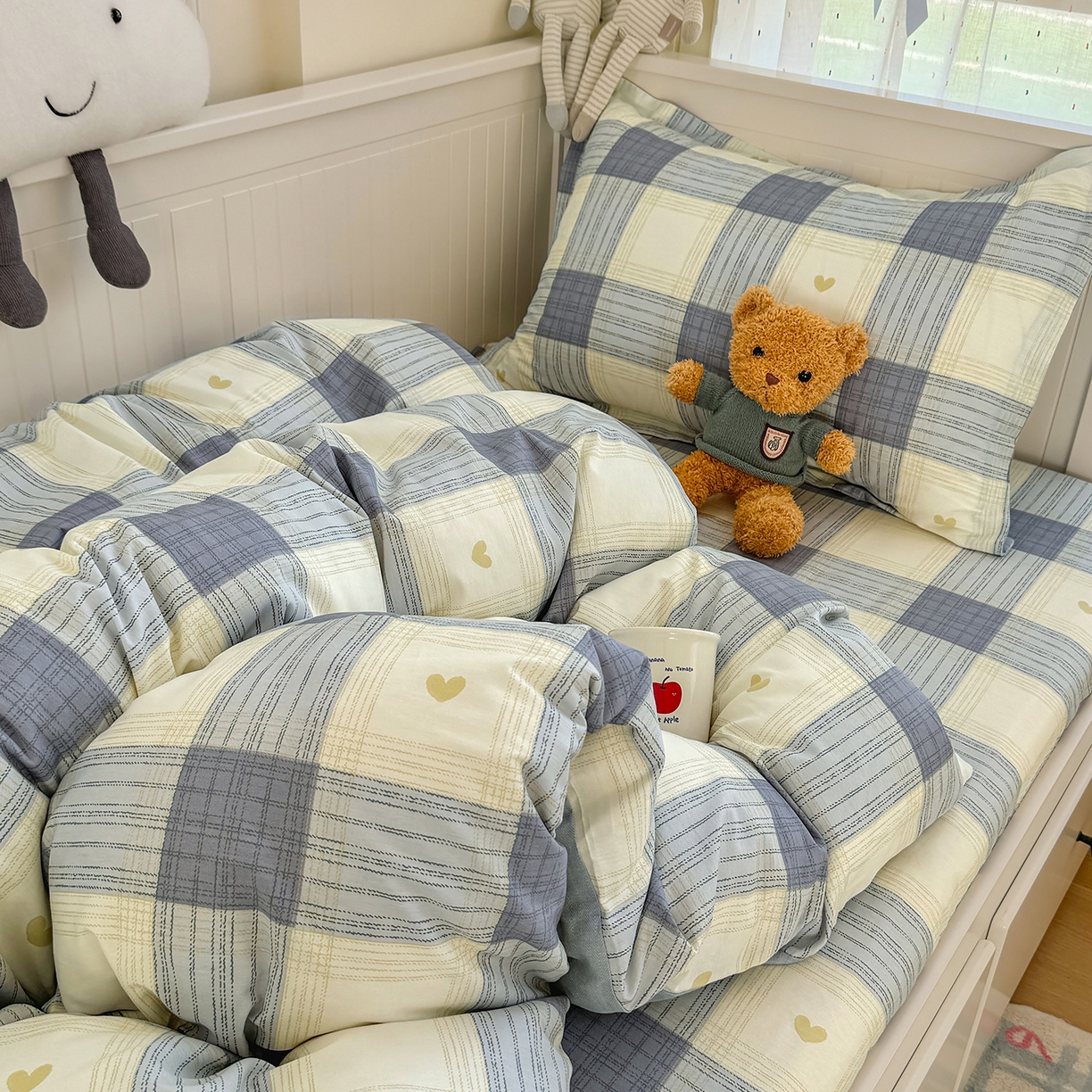 91家纺网 家纺一手货源 找家纺 尚帛 2026新款全棉品质喷气印花爆款四件套 多规格套件 单品系列-四件套学生款 初心-灰