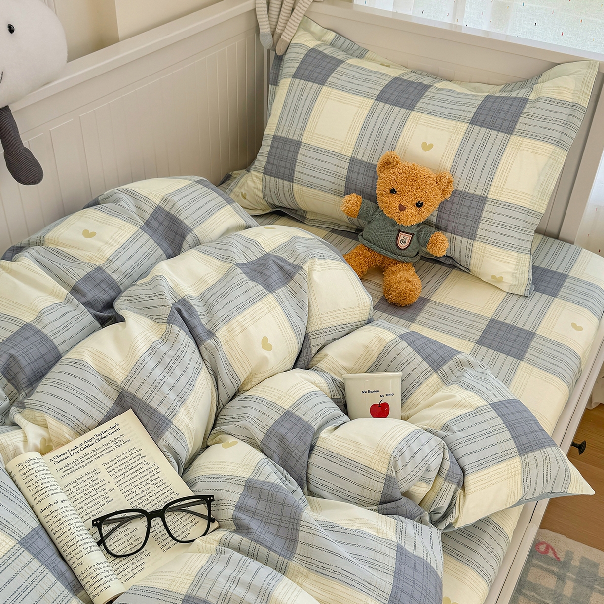 91家纺网 家纺一手货源 找家纺 尚帛 2026新款全棉品质喷气印花爆款四件套 多规格套件 单品系列-四件套学生款 初心-灰