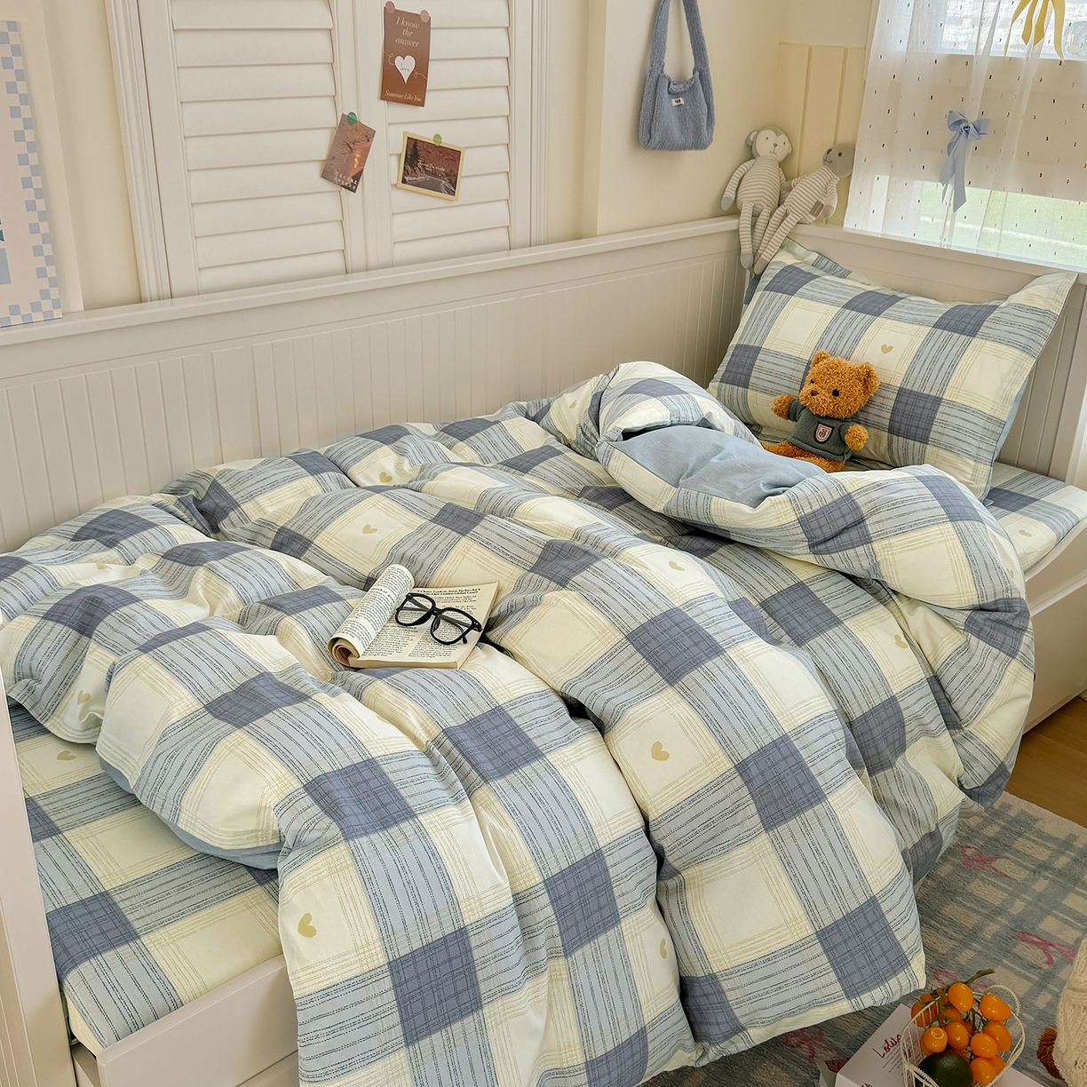 91家纺网 家纺一手货源 找家纺 尚帛 2026新款全棉品质喷气印花爆款四件套 多规格套件 单品系列-四件套学生款 初心-灰