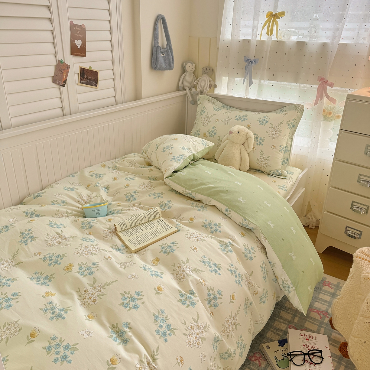 尚帛 2026新款全棉品质喷气印花爆款四件套 多规格套件 单品系列-四件套学生款 春漫庭