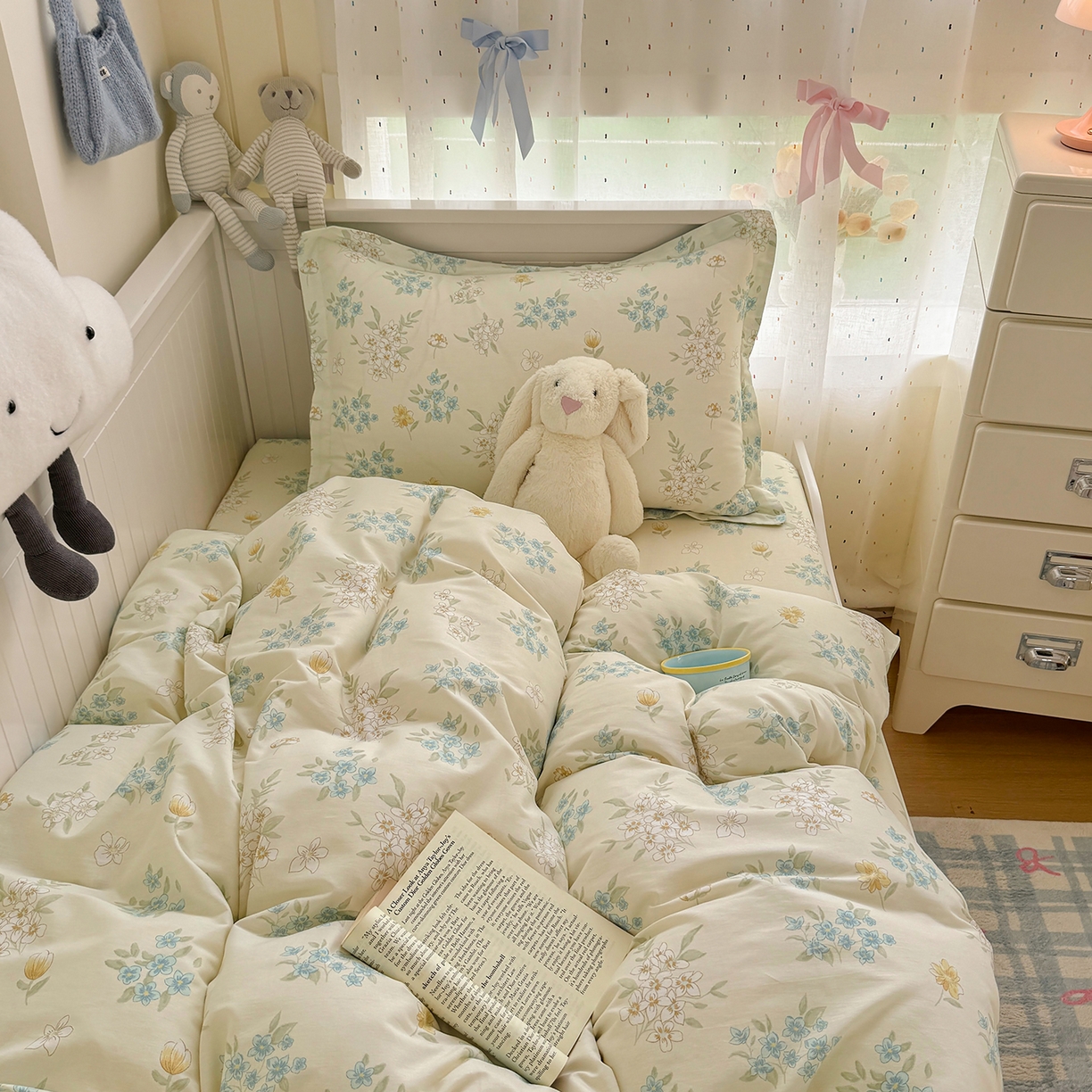 91家纺网 家纺一手货源 找家纺 尚帛 2026新款全棉品质喷气印花爆款四件套 多规格套件 单品系列-四件套学生款 春漫庭