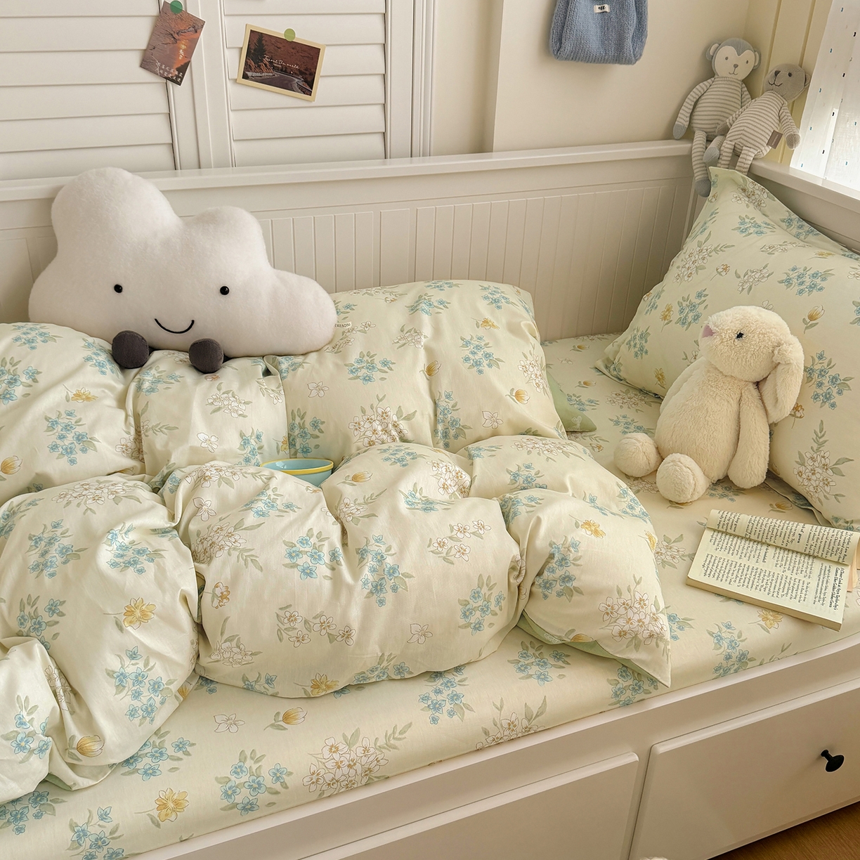 91家纺网 家纺一手货源 找家纺 尚帛 2026新款全棉品质喷气印花爆款四件套 多规格套件 单品系列-四件套学生款 春漫庭